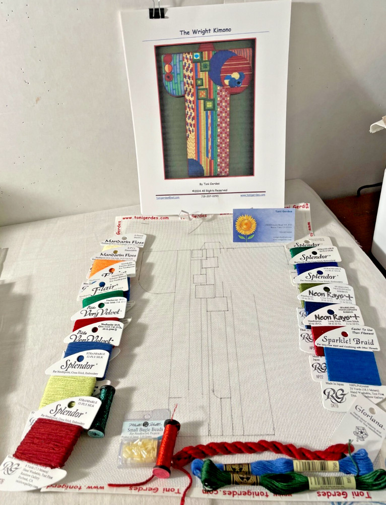 HTF Toni Gerdes WRIGHT KIMONO Needlepoint KIT