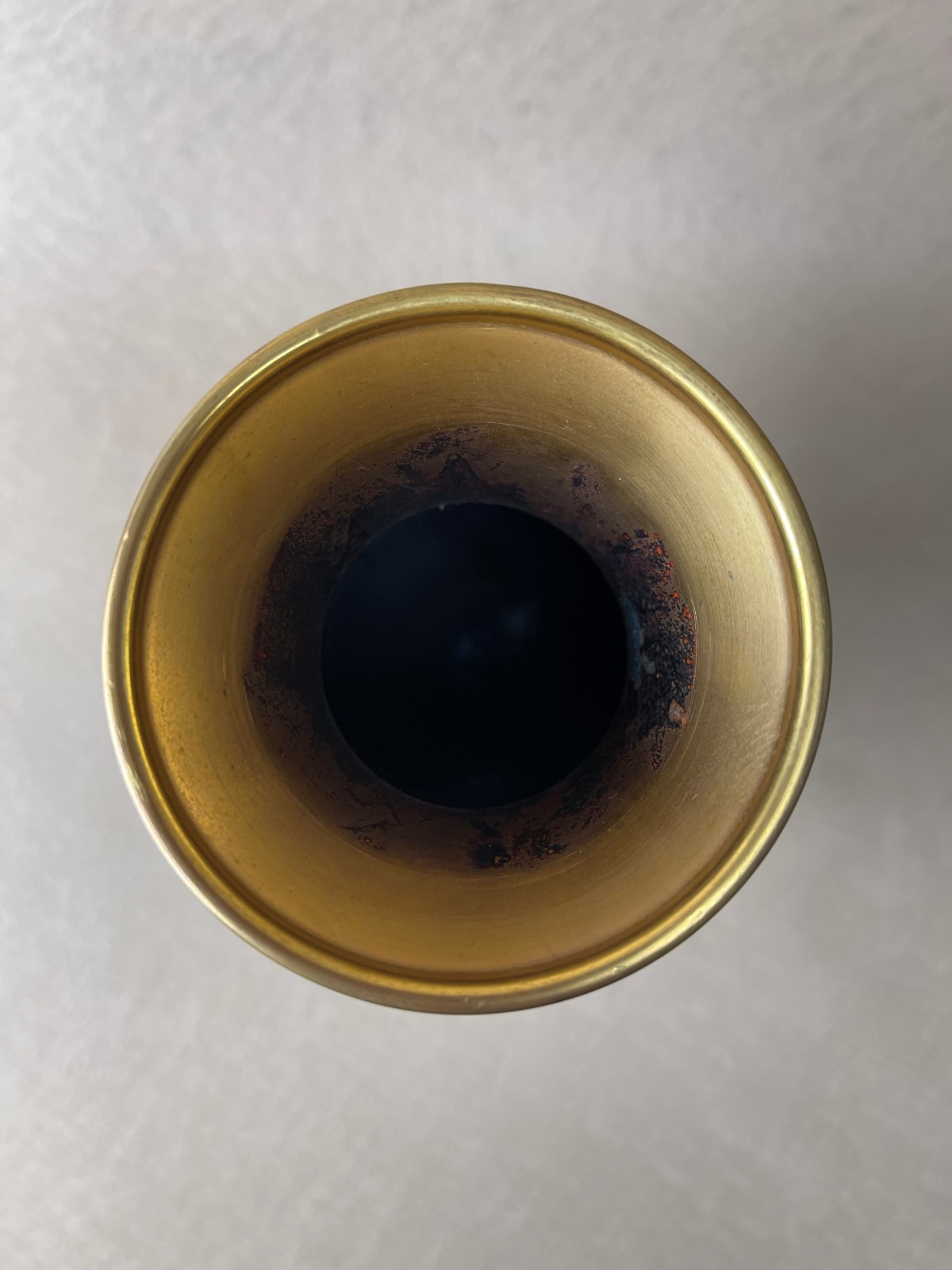 Vintage Chinese Cloisonne Enamel Vase Blue Chrysanthemum Floral Brass 10”