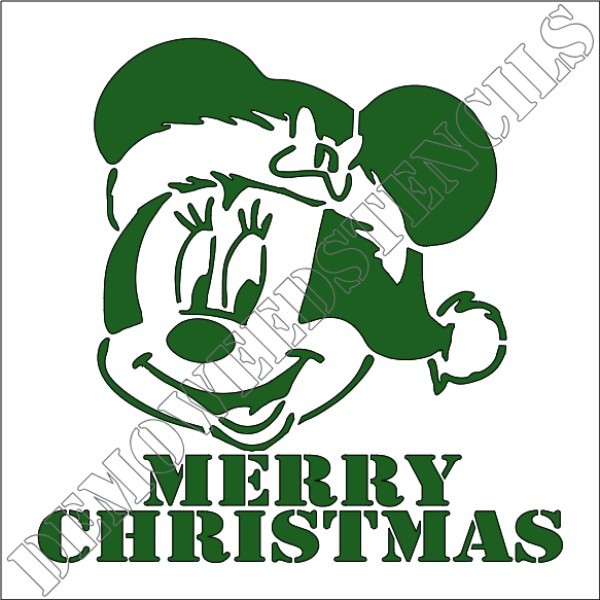 8"x8" Clear Plastic Stencil - Christmas Minnie (VA108) (.007")