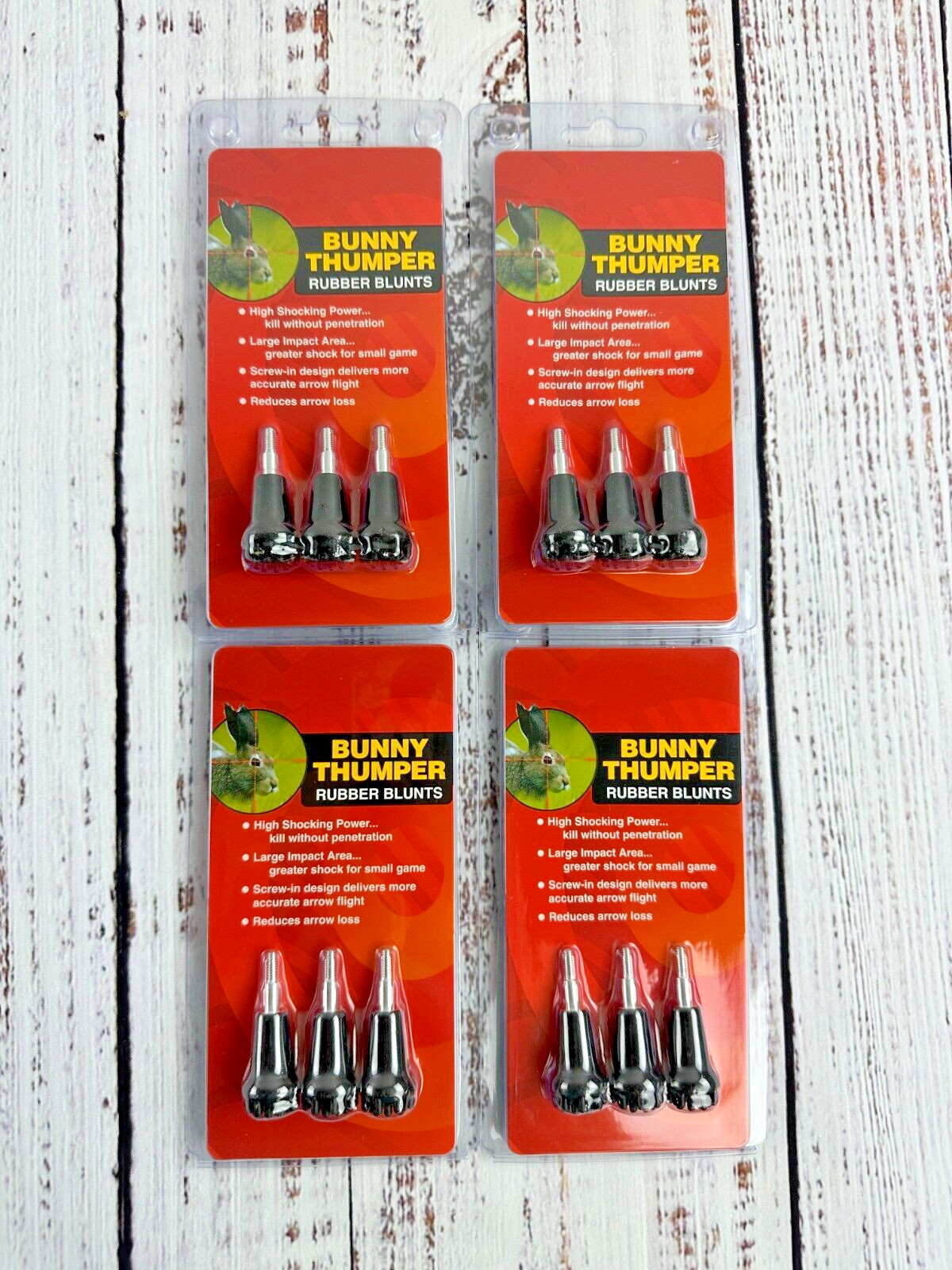 4 packs Bunny Thumper Small Game hunting Rubber Blunt Broadhead Arrow Tip