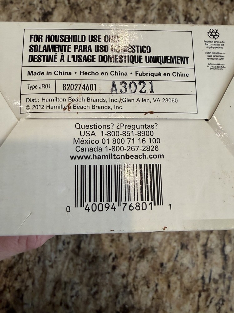 Hamilton Beach Open Ease Automatic Jar Opener 76801 Working Condition Tested