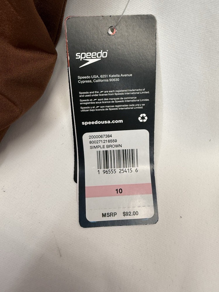 Speedo Women's Adjustable Solid Shirred Tan/brown Size 10
