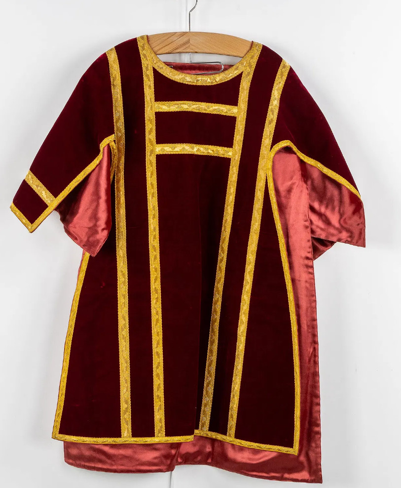 Antique Silk Red Velvet Dalmatic
