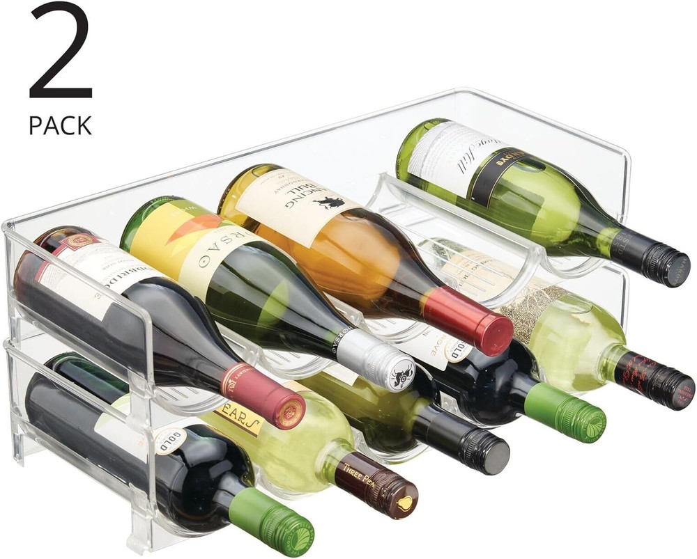 Freestanding Wine Rack Organizer - Stackable - 5 Bottles Per Piece, 2-Pack