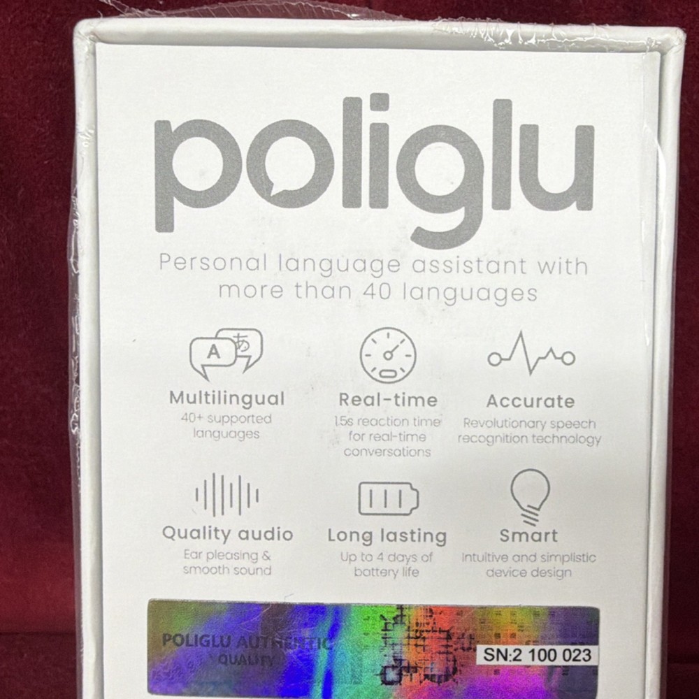 Poliglu Handheld Multilingual Translator Device, Accurate, Quality Audio