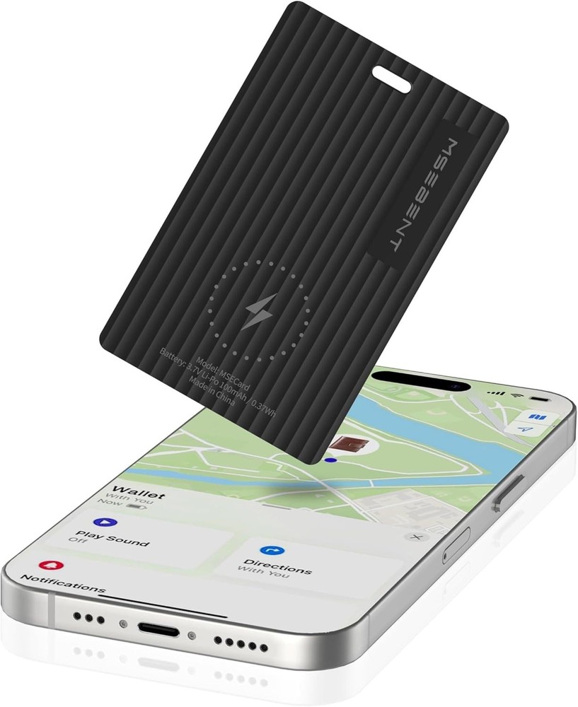 Slim Air Tag Tracker Card, Wireless Charging work w iPhone[Apple MFi Certified]