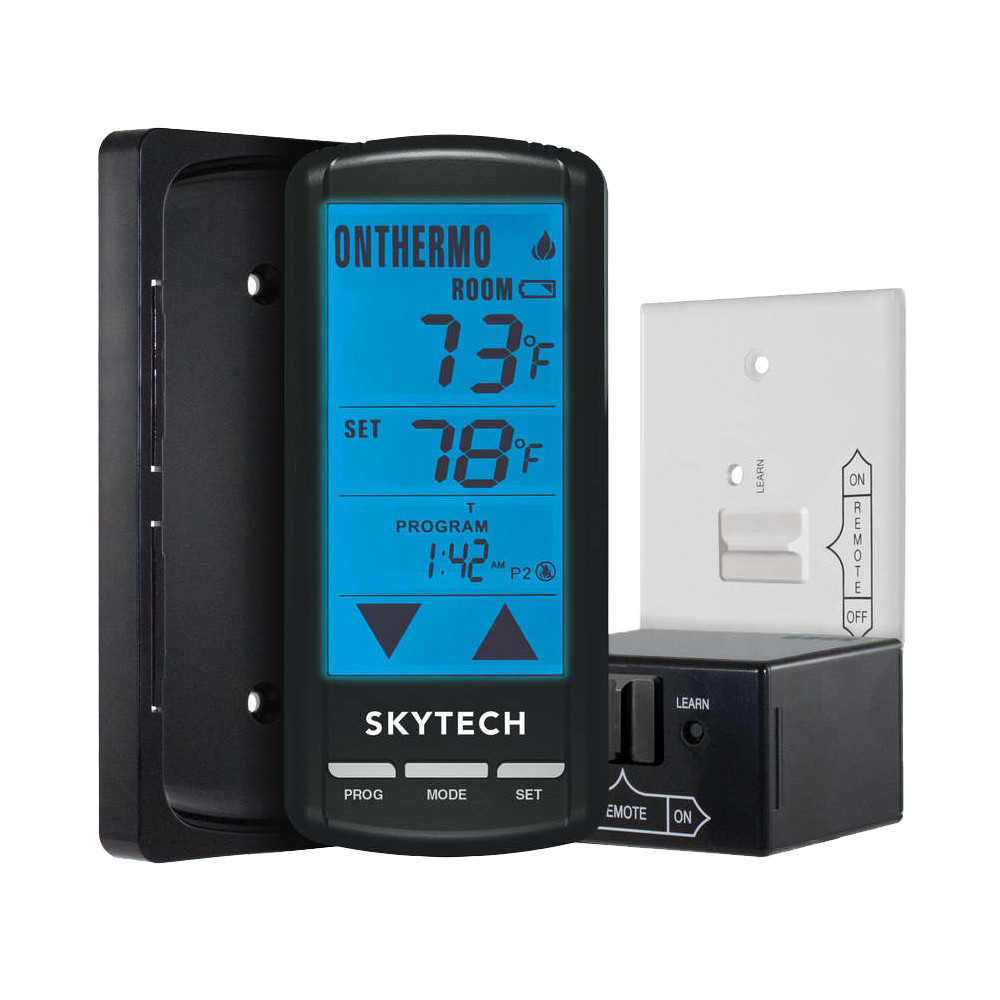 Skytech 5301P Black Programmable Fireplace Remote Control With Backlit Touch Scr