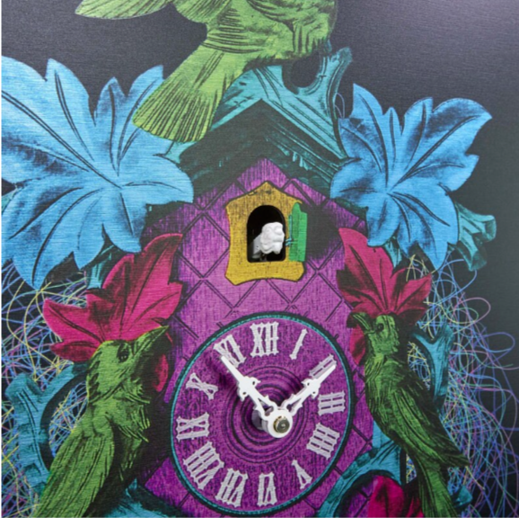 Exquisite Large Authentic Aluminum Mural Brushed Wall Cuckoo Clock