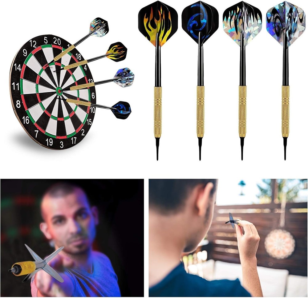 Soft Tip Darts Set 12 Pack Plastic Tips + 36 Replacement Points 14g