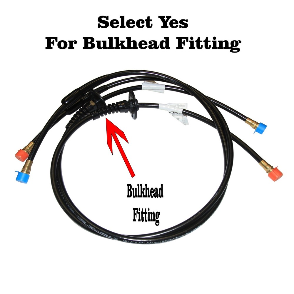 Flexible Hydraulic Hose Kit with Bulkhead Fitting - Includes two hoses