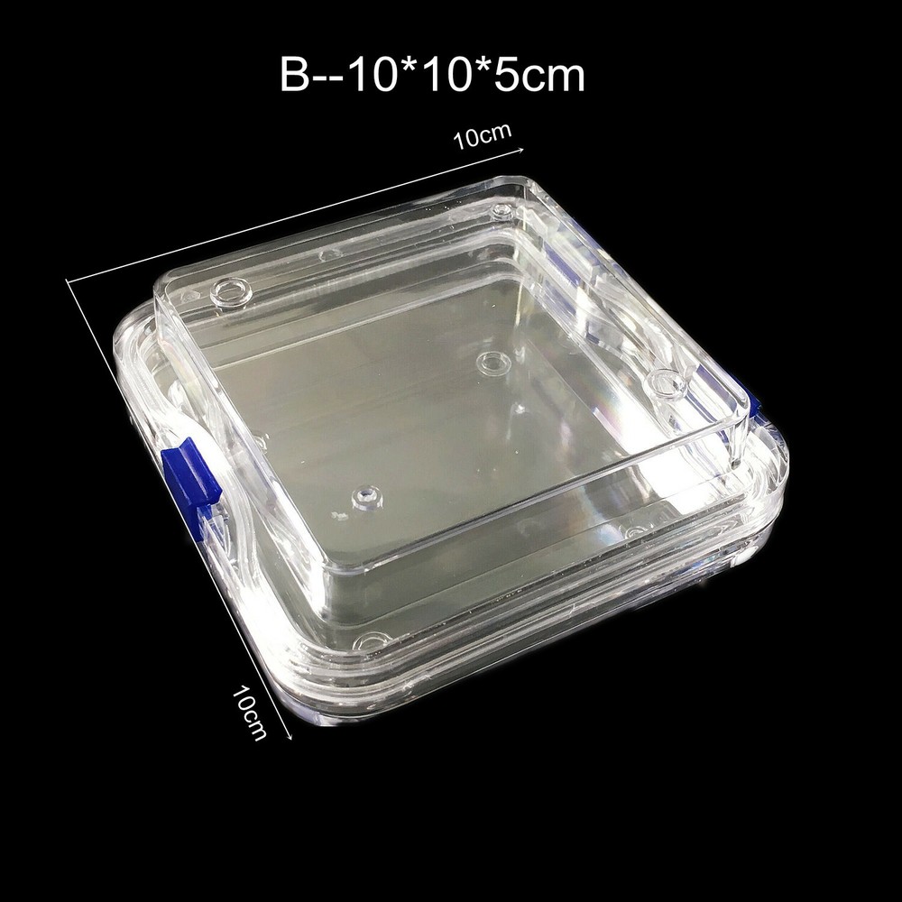 Hinged Display Box Acrylic Membrane Case Storage Jewelry Chip Shockproof