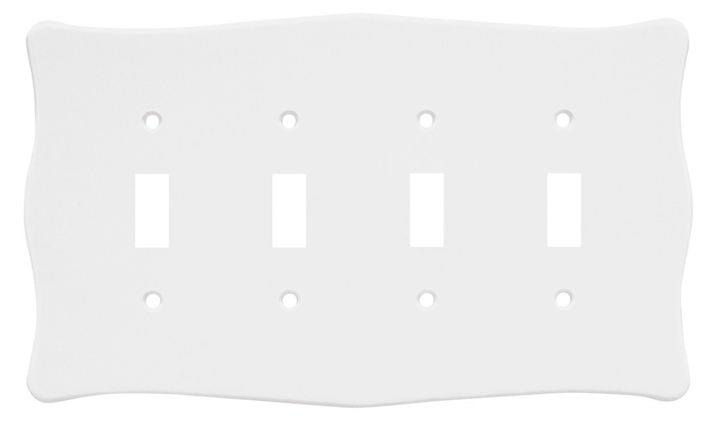 Nylon Quad Toggle Switch Plate White