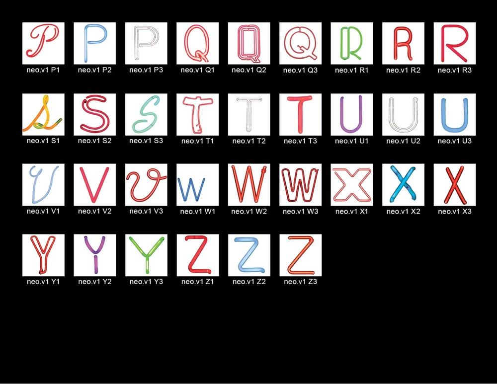 The Architectural, Neon, and Psycho Alphabets