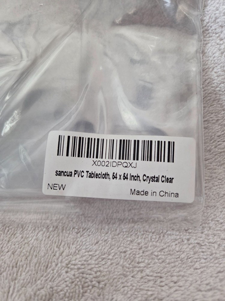 54 x 54 table cloth, clear pvc