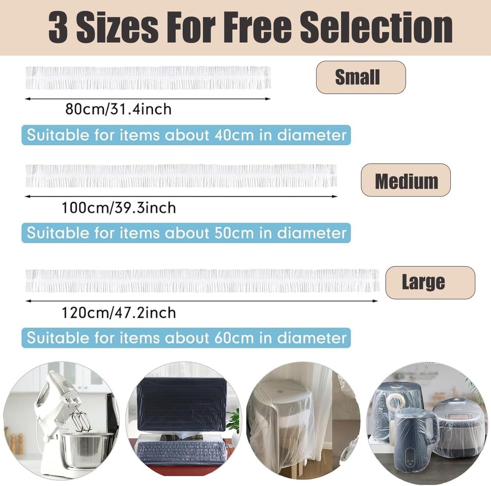 20 PCS Kitchen Small Appliance Dust Covers,Disposable Thickened Large, Clear