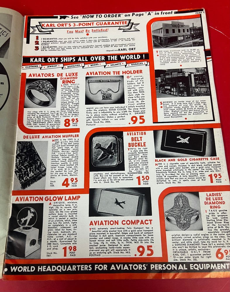 1939 KARL ORT AVIATION CATALOG – ORIGINAL PRE-WAR REFERENCE