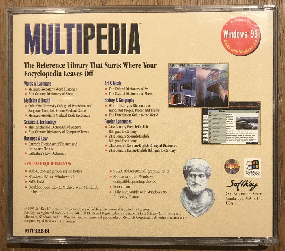 Multipedia (PC-CD, 1995) for Windows 3.1/95 *RARE*