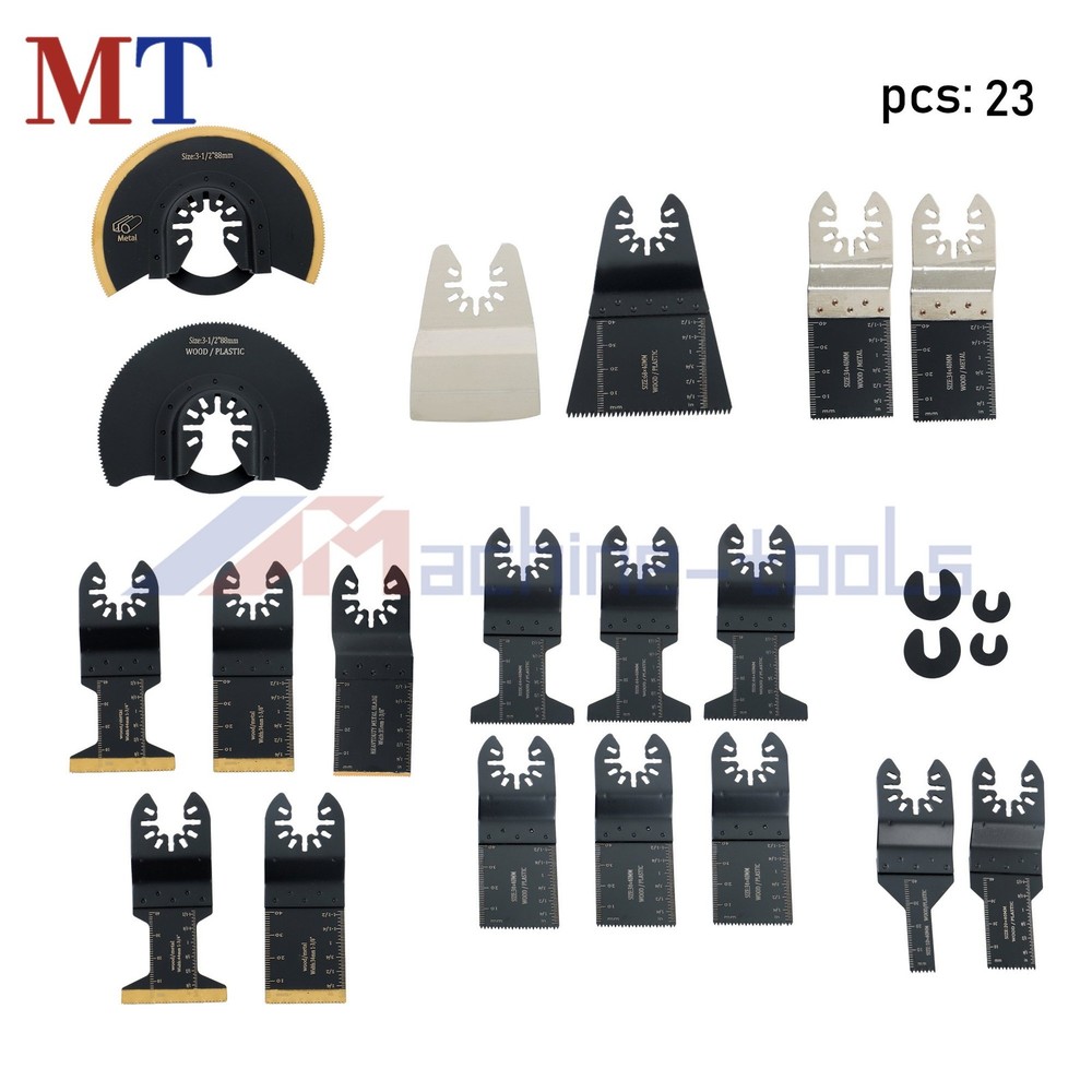 23 Pack Titanium and Carbide Oscillating Saw Blades Kit Multitool Blades