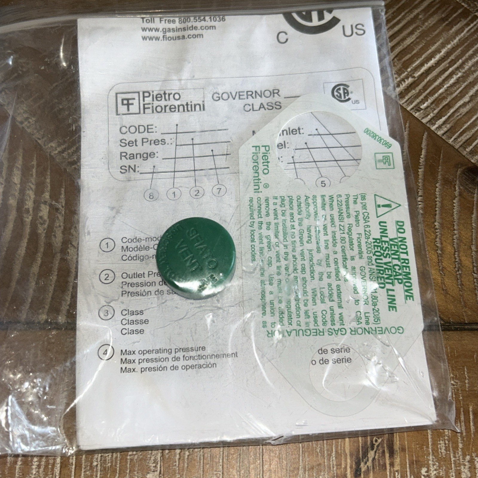 Pietro Fiorentini Type 31151 gas pressure governor