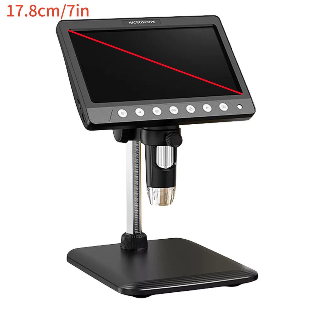 7 "IPS Screen Digital Microscope 1200X 1080P Video Focusing Microscope Tool