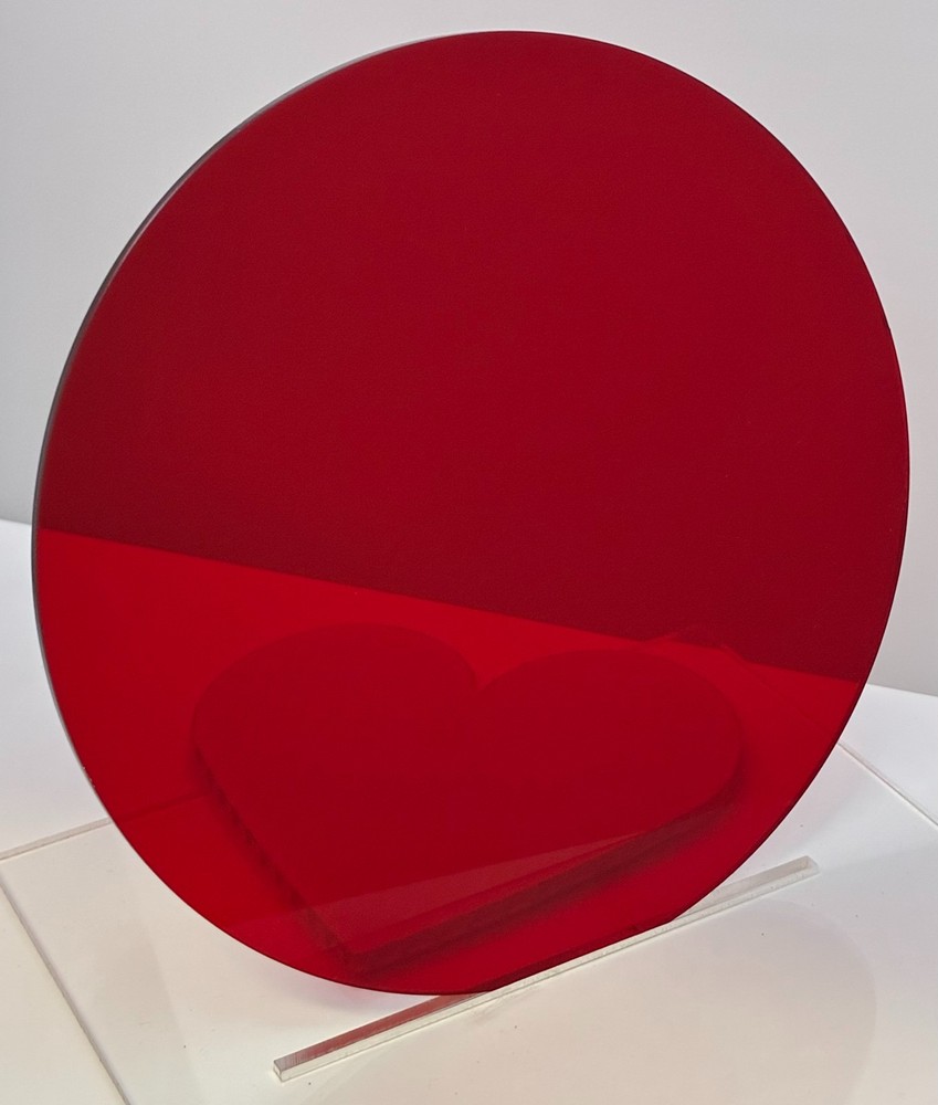 (2-Pack) Acrylic Circle Disc-1/8" thick-Red Transparent-4" Diameter