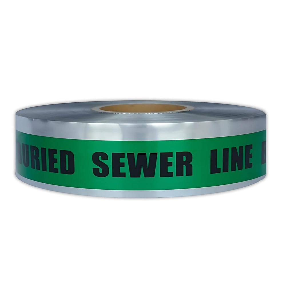 Detectable Underground Sewer Line Tape - Detectable Underground Tape - 2 Inch X