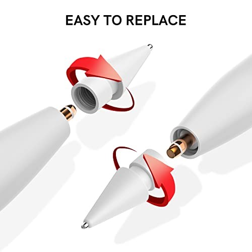 5 Pack Replacement Tips Compatible with Apple Pencil Pro/2nd White1.3mm