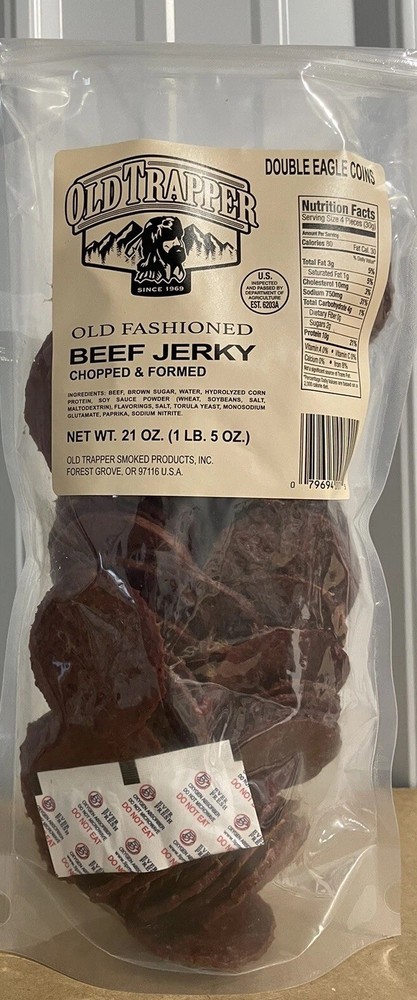 Old Trapper Beef Jerky Rounds In A Jar Old Fashioned