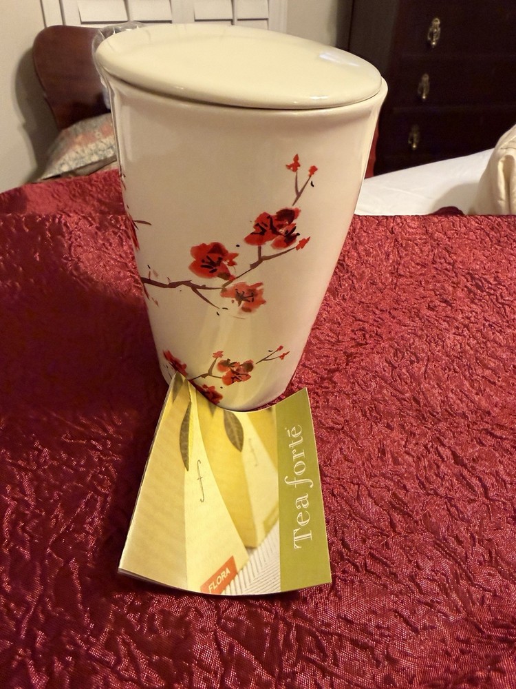 Tea Forte Kati Ceramic Steeping Cup with Infuser Brewing System - New. A 2