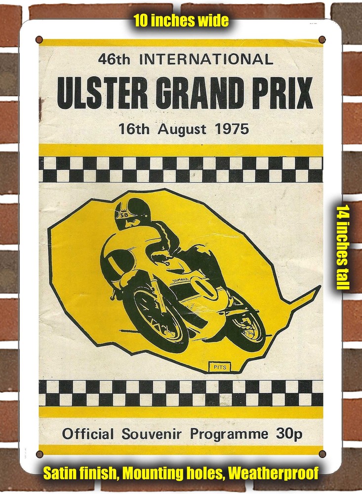 Metal Sign - 1975 Dundrod Circuit Racing Program - 10x14 inches