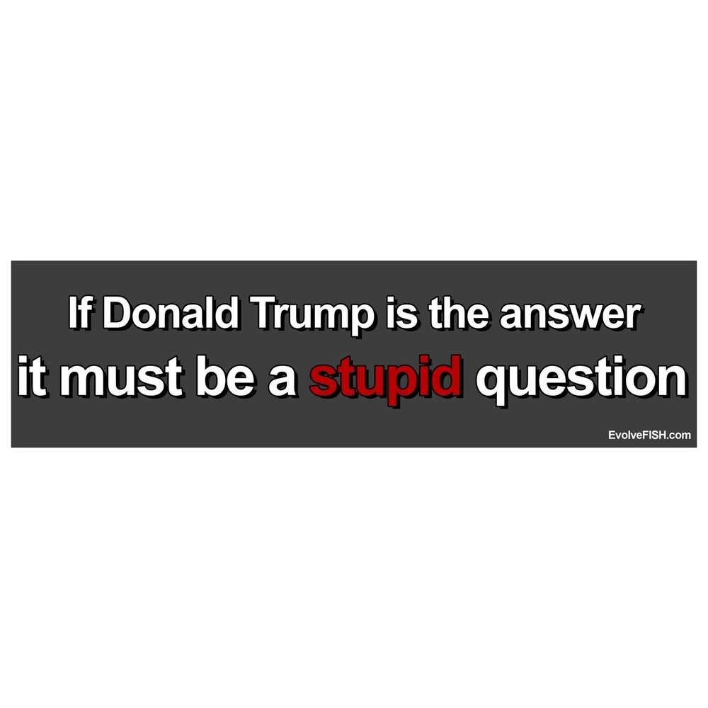 If Donald Trump is the Answer... Bumper Sticker - [11'' x 3'']