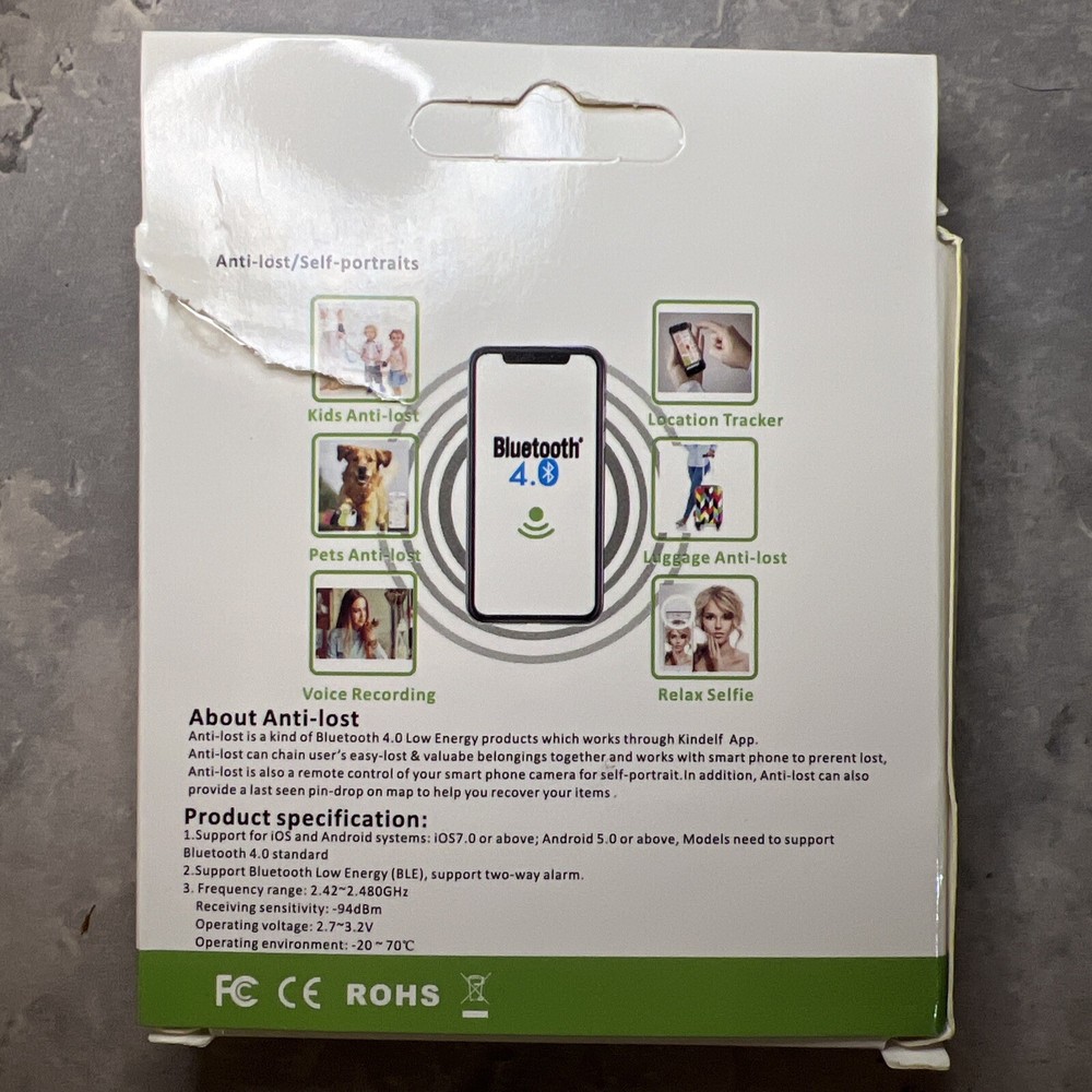 Pet Smart Tracker Mini Anti-Lost Waterproof Bluetooth Locator Tracer