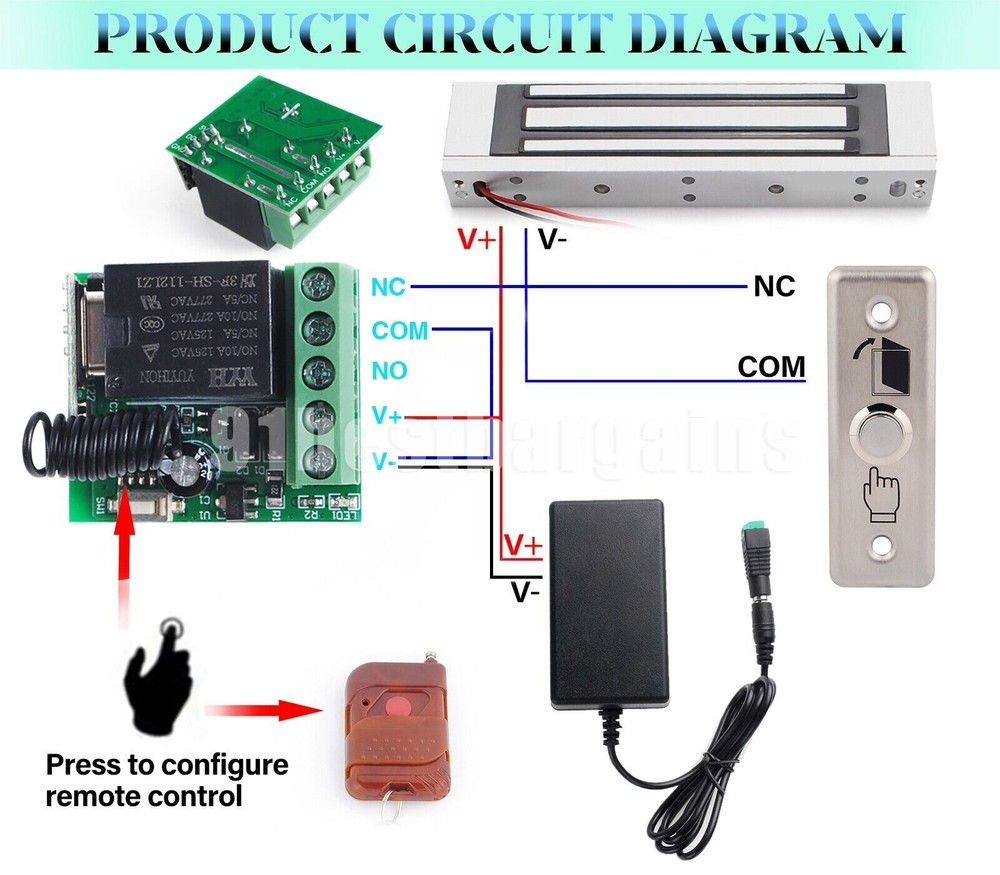 Door Access Control System Electric Magnetic Lock Wireless Remote Controls 180kg