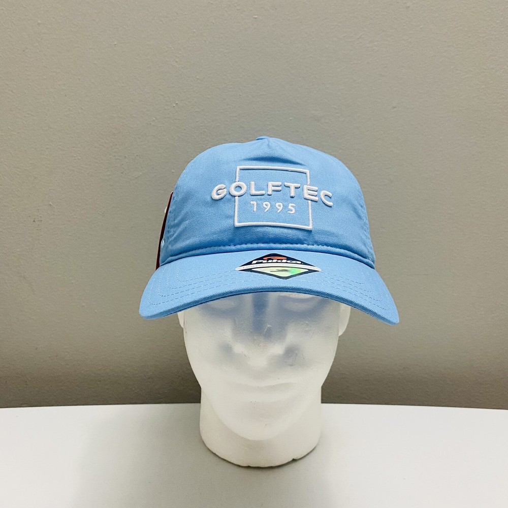 Pukka GOLFTEC 1995 Men's Adjustable Strapback Golf Cap Hat Light Blue/White OSFA