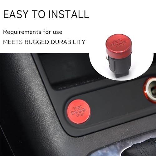 VWIS013R Engine Start Stop Button Switch Red 5N0959839 Compatible with VW