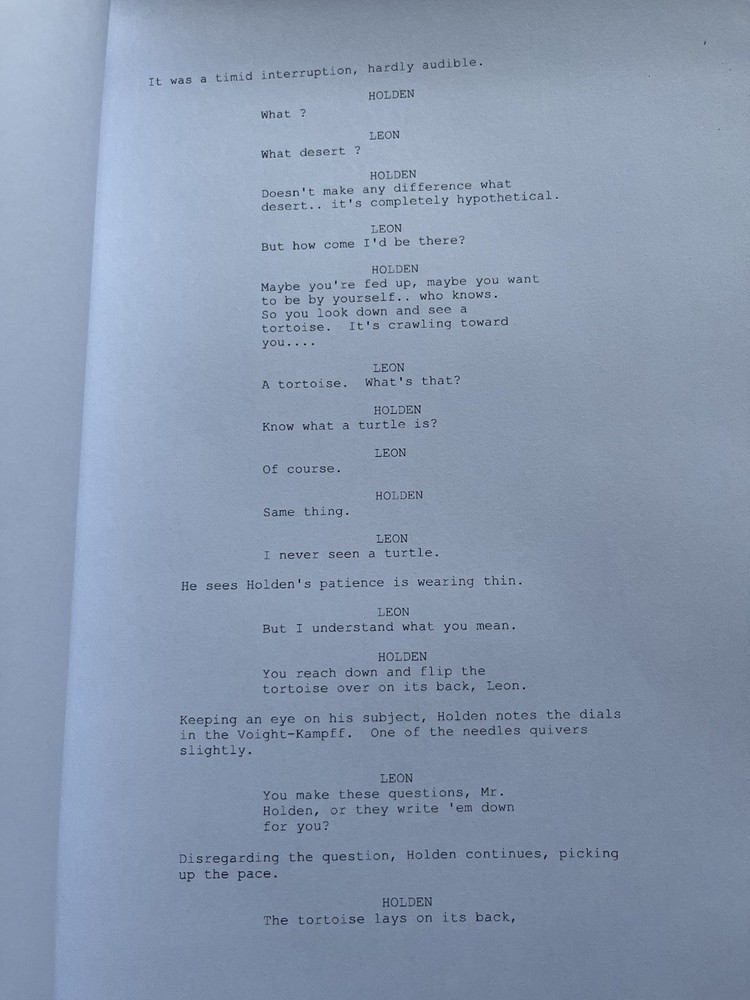 Blade Runner Film Script / Screenplay. Harrison Ford, Rutger Hauer.