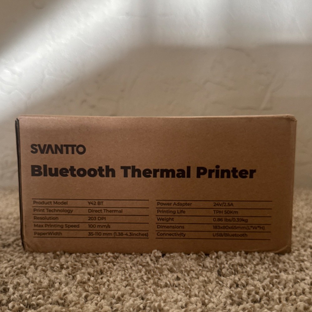 SVANTTO Bluetooth Thermal Label Printer LP208-BLUSB Model LP208-BLUSB MPN