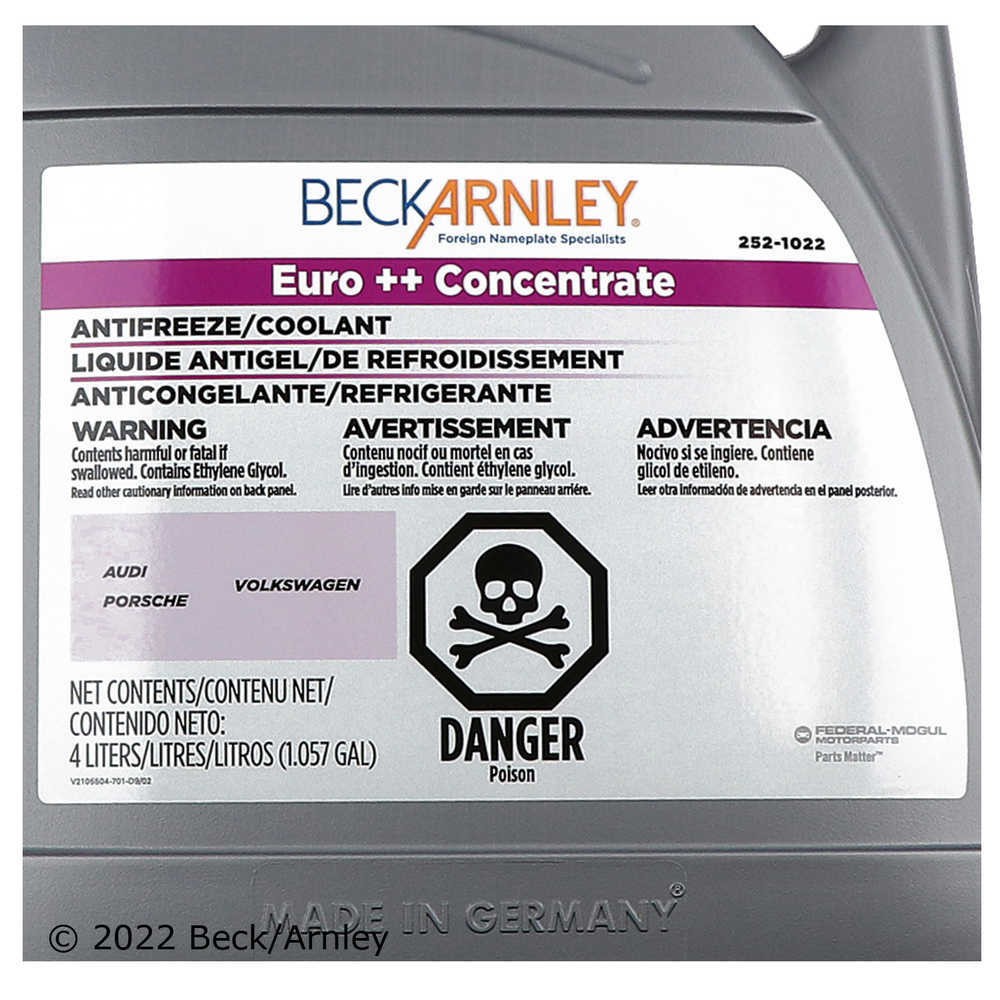 Engine Coolant / Antifreeze Beck/Arnley 252-1022