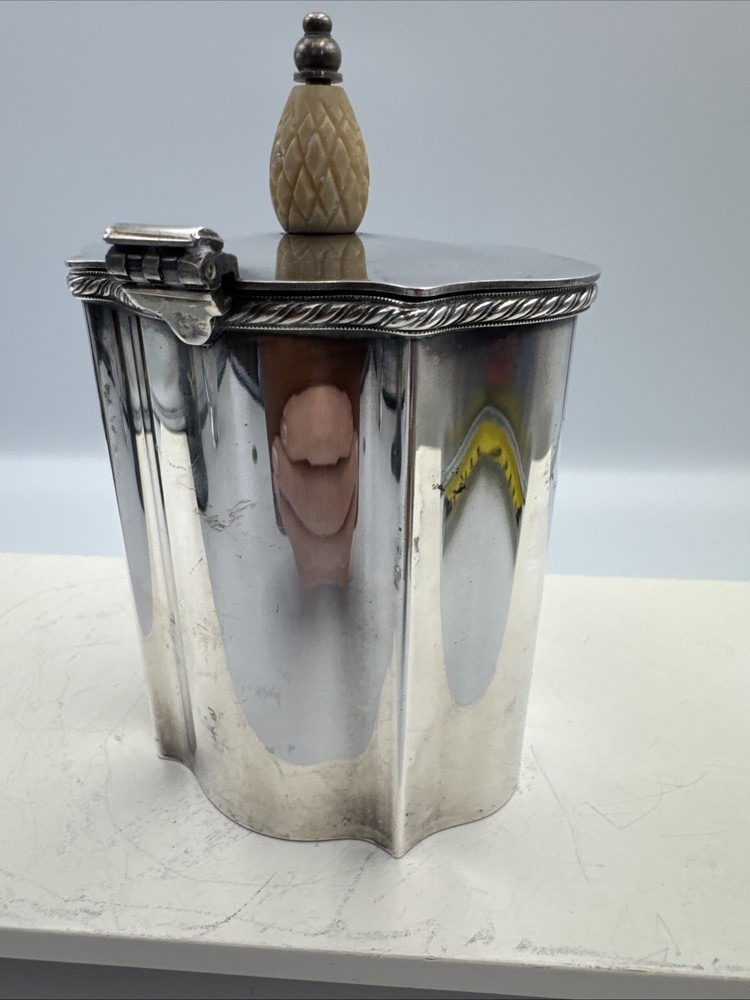 1966 C.C.N.C. Trophy Silver Plate Metal Tea Caddy By IFS Israel Freeman & Son