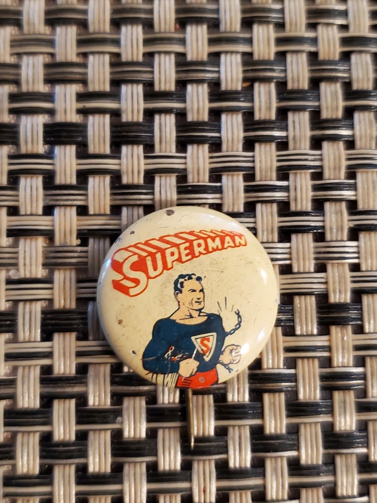 1942 SUPERMAN ACTION COMICS pinback button rare button