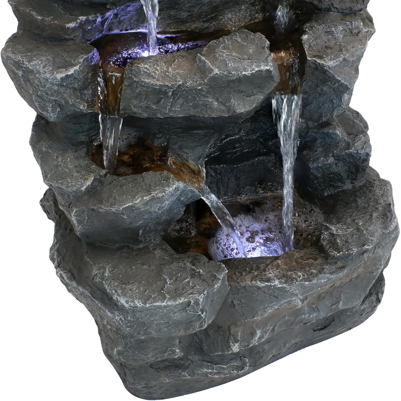 Polyresin Grotto Falls Water Fountain with LED Lights - 24 in by Sunnydaze