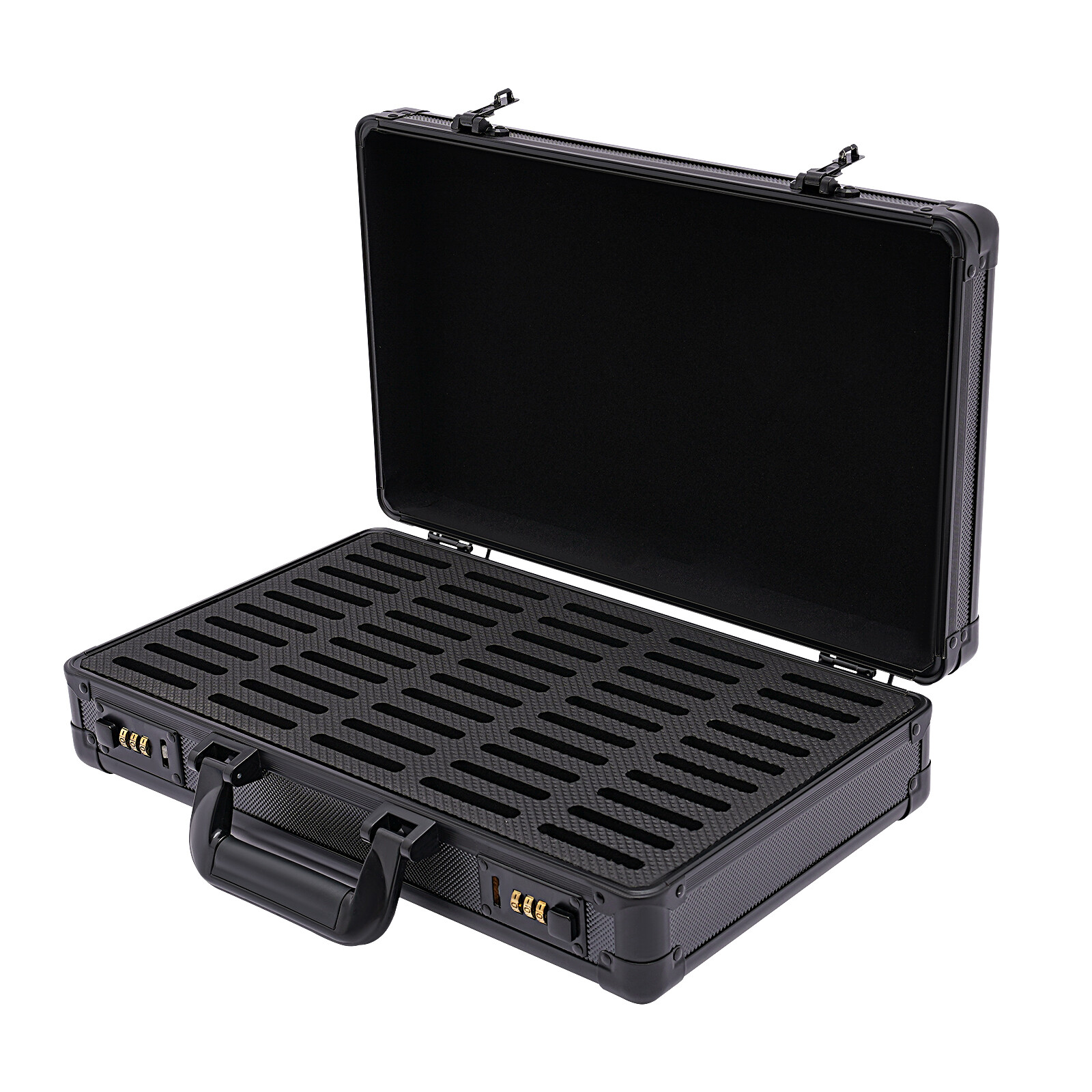 Aluminum Frame Storage Box Case Compartments For 50 Coin Slabs Coins Holders NEW