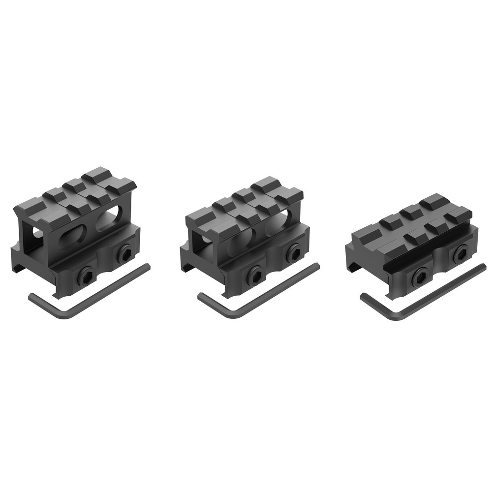 3 Slots Riser Mount for Red Dot- Low/ Medium/ High profile Weaver Picatinny Rail