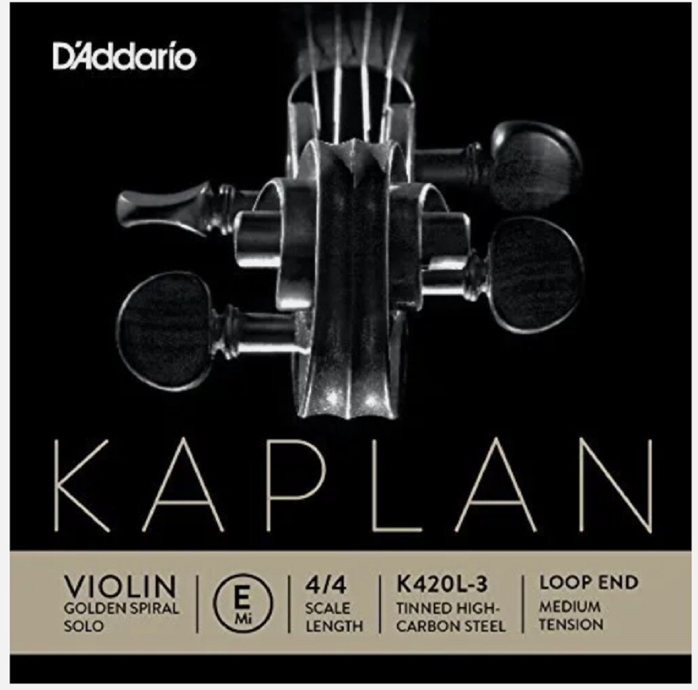 Kaplan Golden Spiral Solo Loop End Violin Single E String 4/4 Medium Tension
