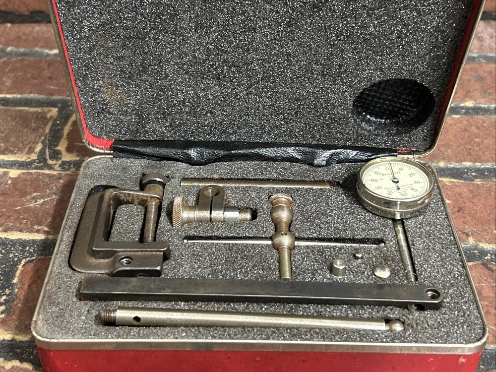 Vintage Starrett No.196 Dial Indicator with Case