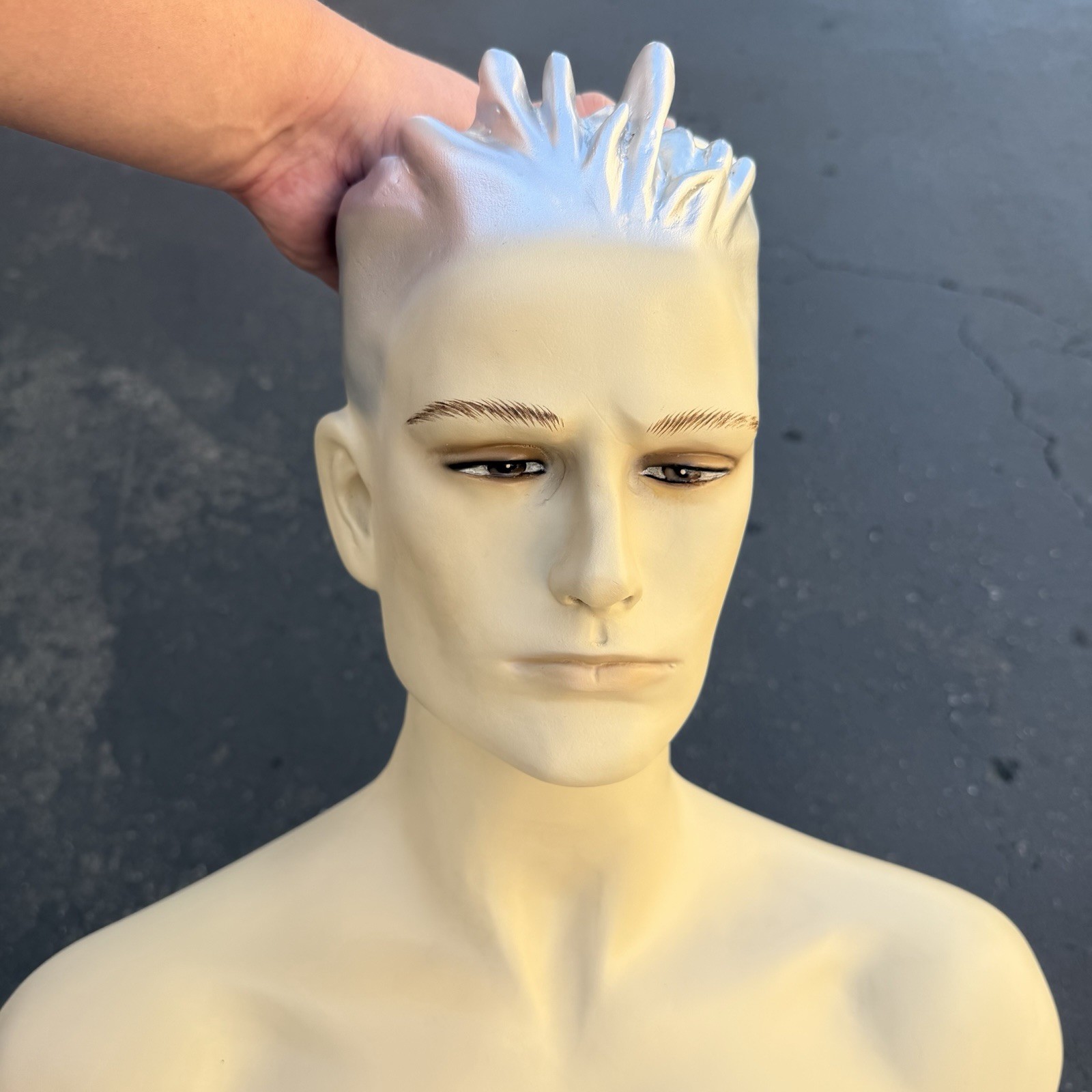 Lady Lulu Vintage Mannequin Torso Head Male Man Muscle Silver Spike Hair