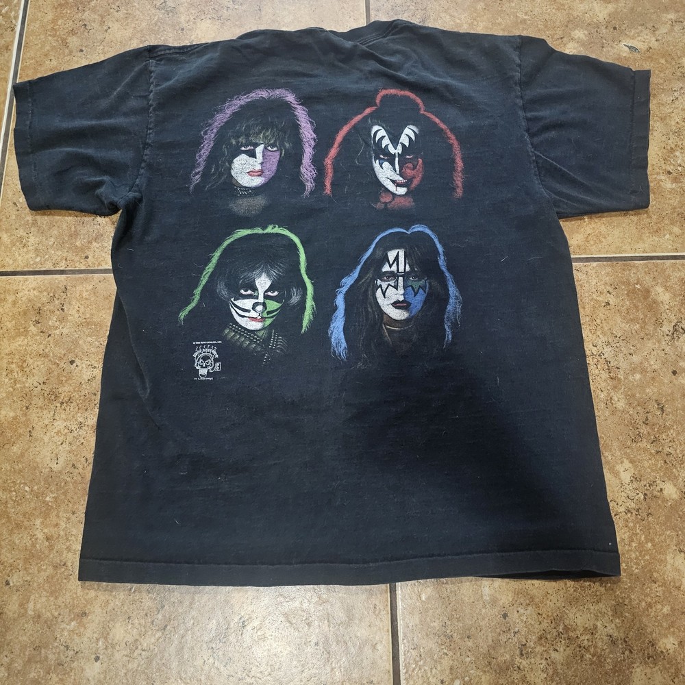 Vintage KISS Faces Tshirt 1996 Solo Albums Kiss Catalog Size XL Cotton Rock