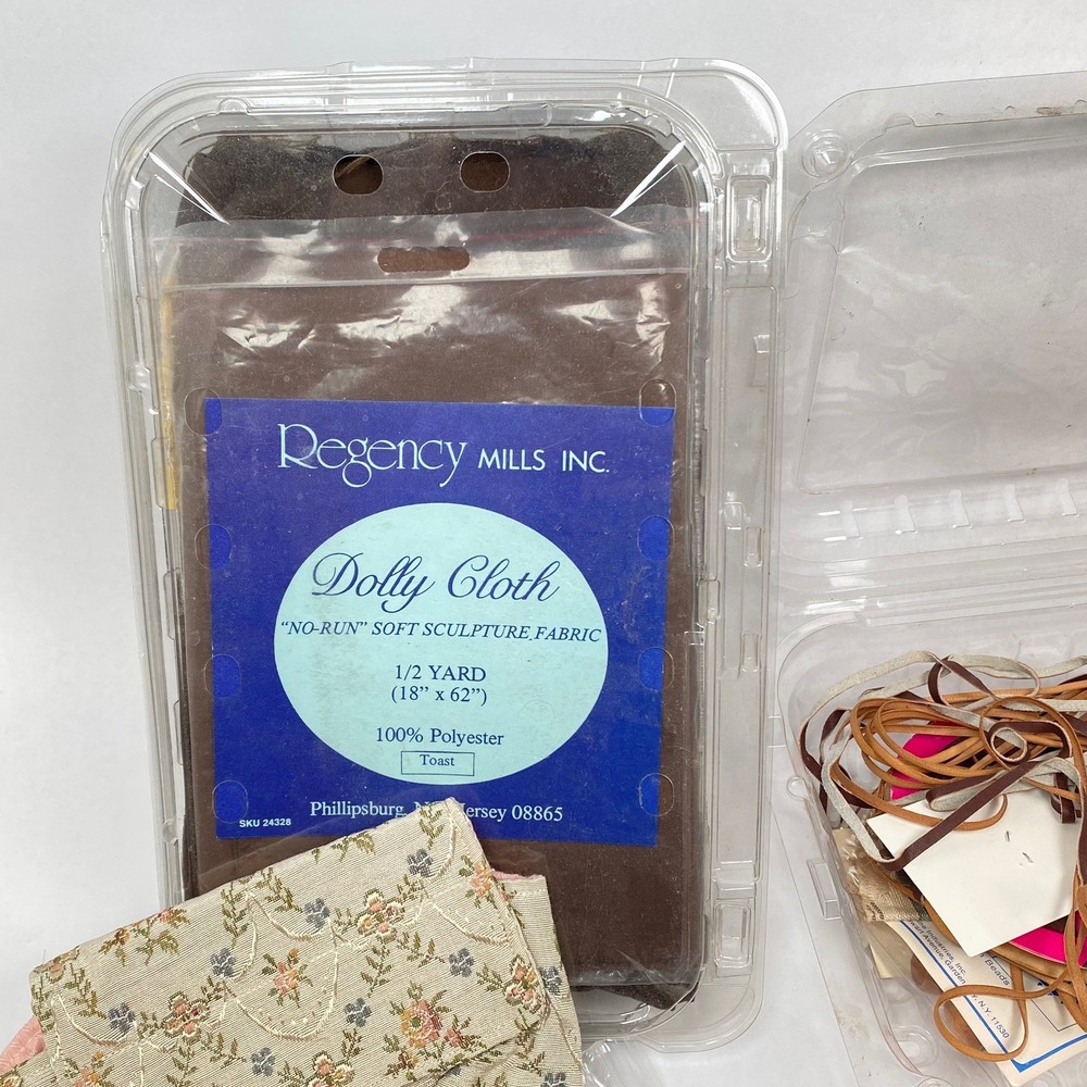 Assorted Parts, Accessories and Fabric For Doll Makers
