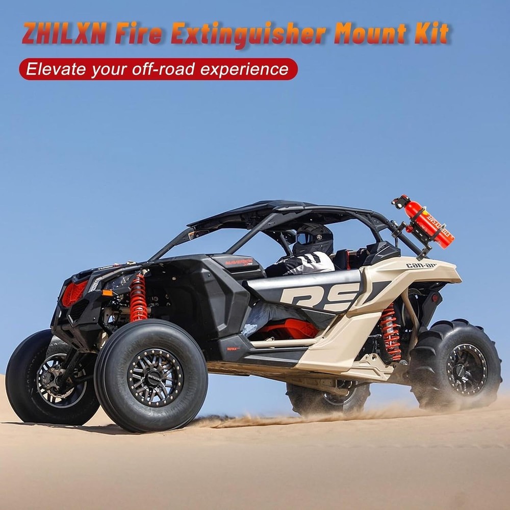 UTV Fire Extinguisher with Mount Kit- Quick Release Roll Bar For Any Vehicle