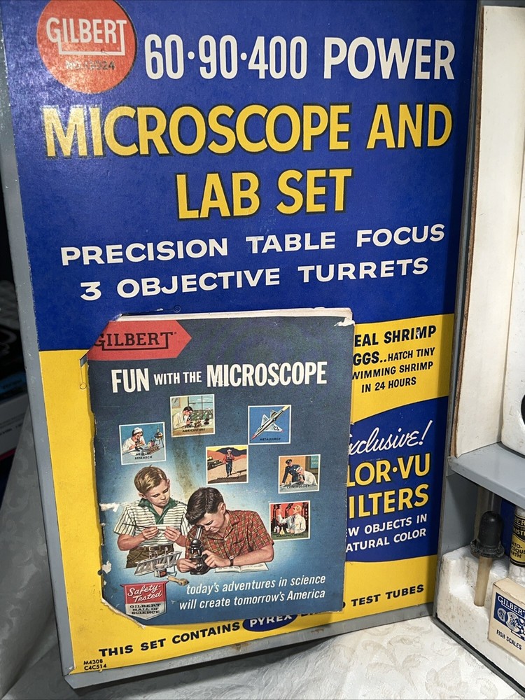 Gilbert Microscope & Lab Set #13024 Almost Complete See Pictures!